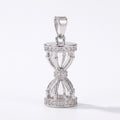 The Silver Hourglass Micro CZ Pendant