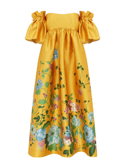 ALEMAIS Charlotte Midi Dress (Marigold)