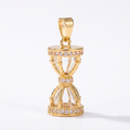 The Gold Hourglass Micro CZ Pendant