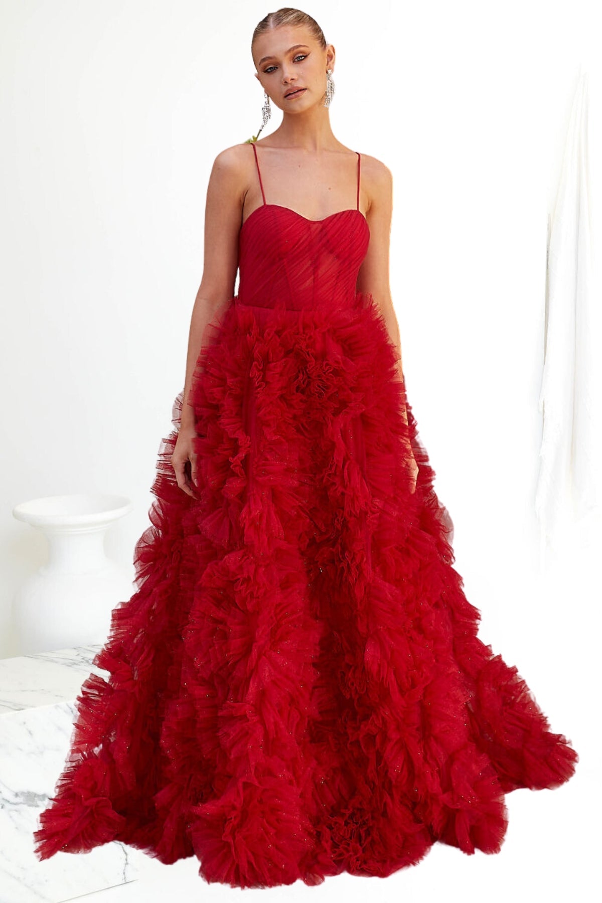 TANIA| Charlotte Devere Gown (Ruby Red)