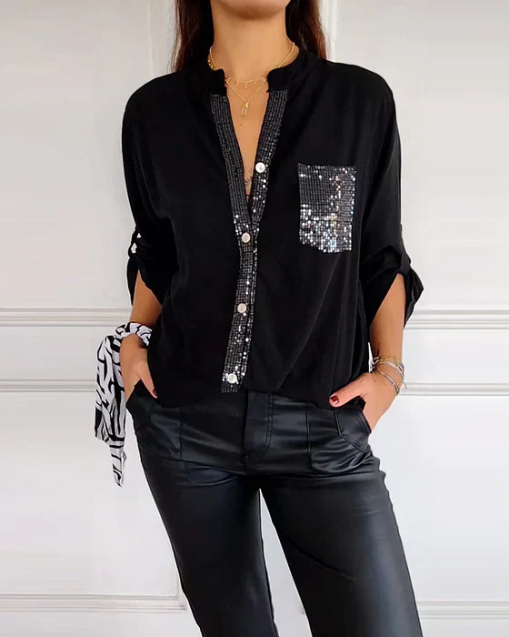 Melina | Charlotte Sequins Loose-Fit Blouse