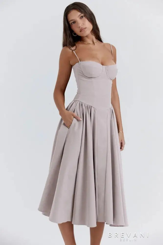 Emma | Charlotte Elegant Sleeveless Midi Dress