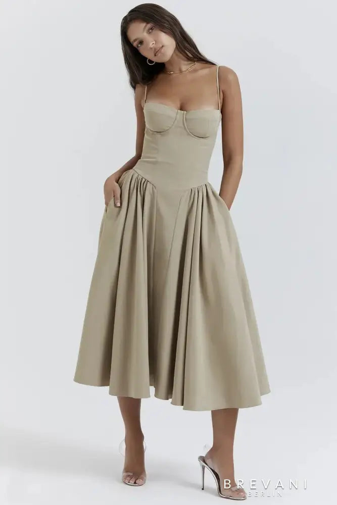 Emma | Charlotte Elegant Sleeveless Midi Dress