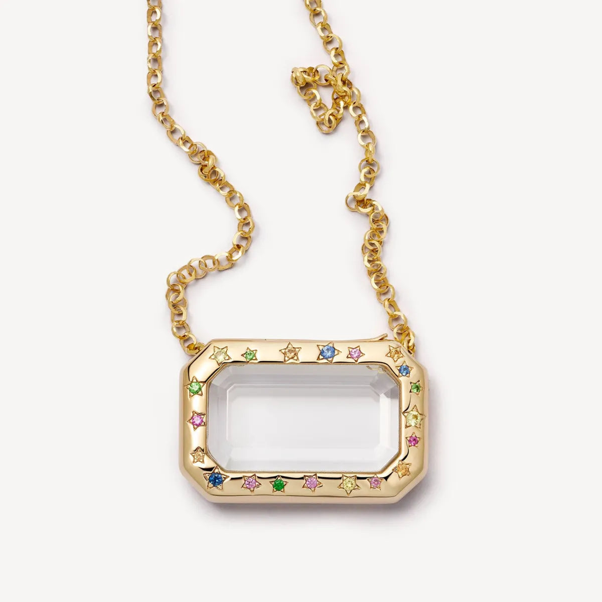 Rectangular Colored Diamond Locket