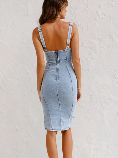 MIRABELLA | Charlotte Denim Dress with Adjustable Straps