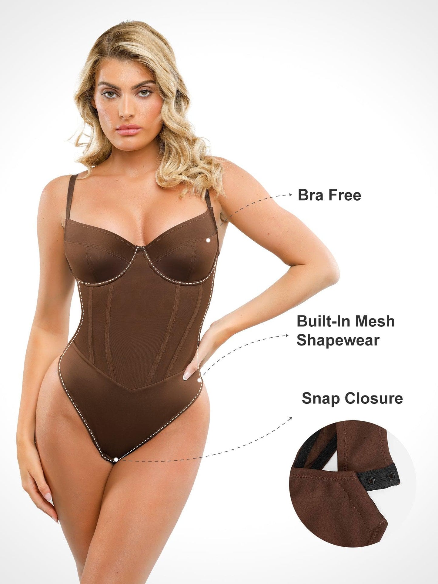 Built-in Shapewear Corset Style Maxi Dress Or Thong Bodysuit