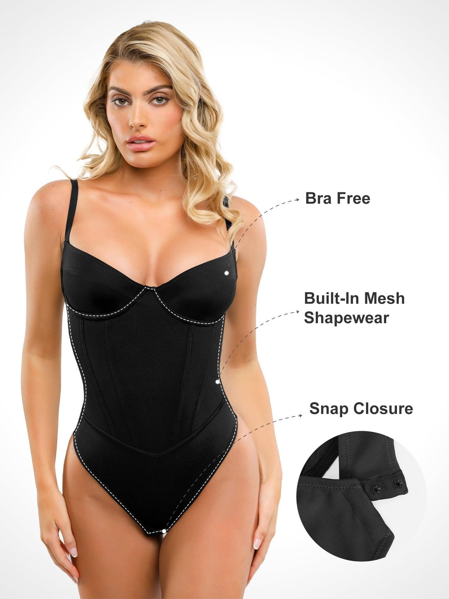 Built-in Shapewear Corset Style Maxi Dress Or Thong Bodysuit