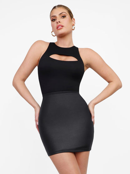 The Shapewear Skirt Faux Leather Mini