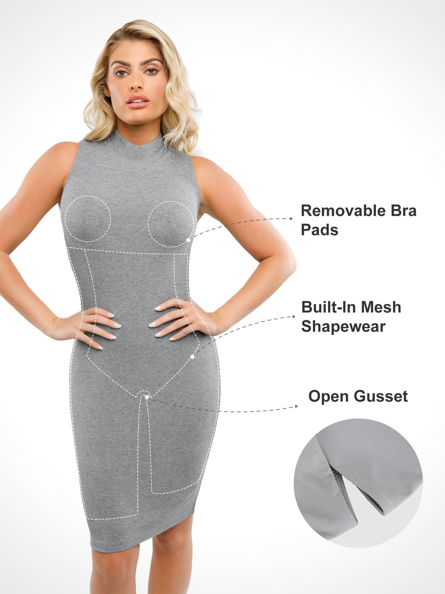 The Shapewear Dress Mock Neck Modal Midi