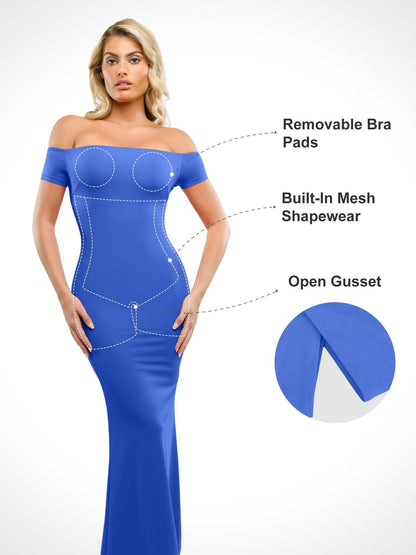 The Shapewear Dress Off Shoulder Maxi