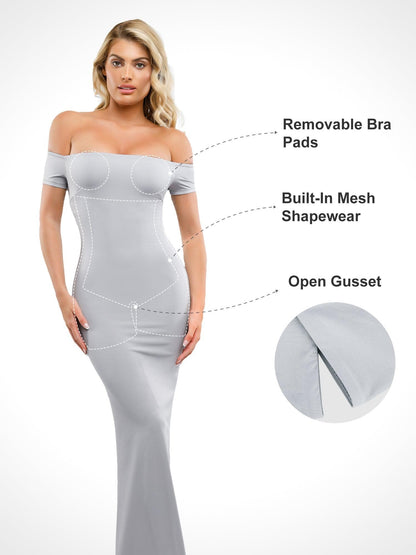 The Shapewear Dress Off Shoulder Maxi