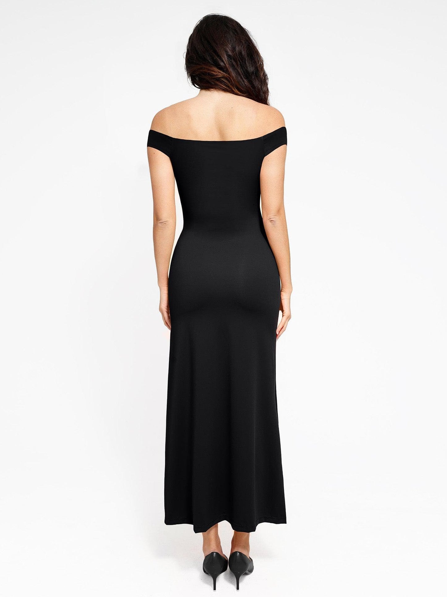 The Shapewear Dress Off Shoulder Split Maxi