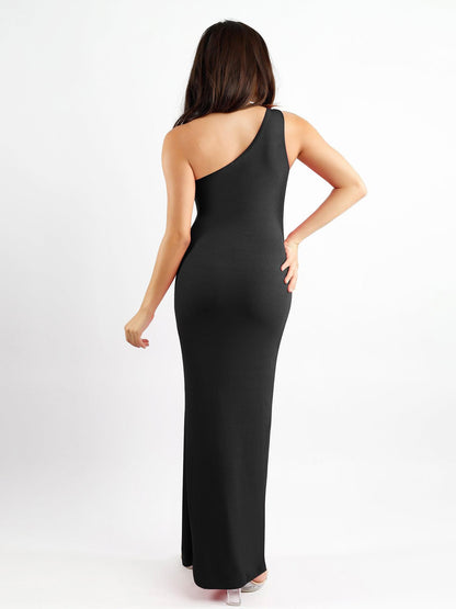 The Shapewear Dress One Shoulder Split Modal Maxi