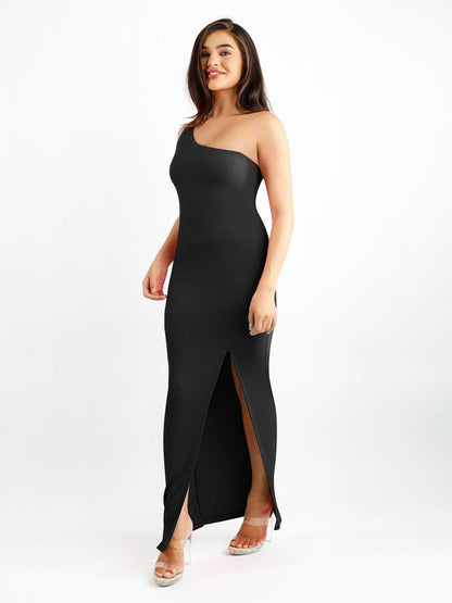 The Shapewear Dress One Shoulder Split Modal Maxi