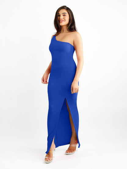 The Shapewear Dress One Shoulder Split Modal Maxi