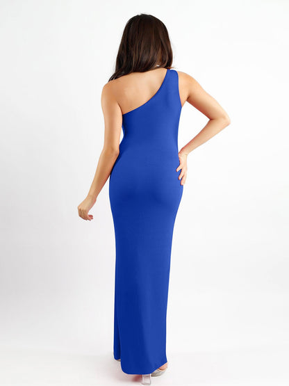 The Shapewear Dress One Shoulder Split Modal Maxi