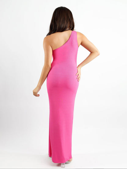 The Shapewear Dress One Shoulder Split Modal Maxi