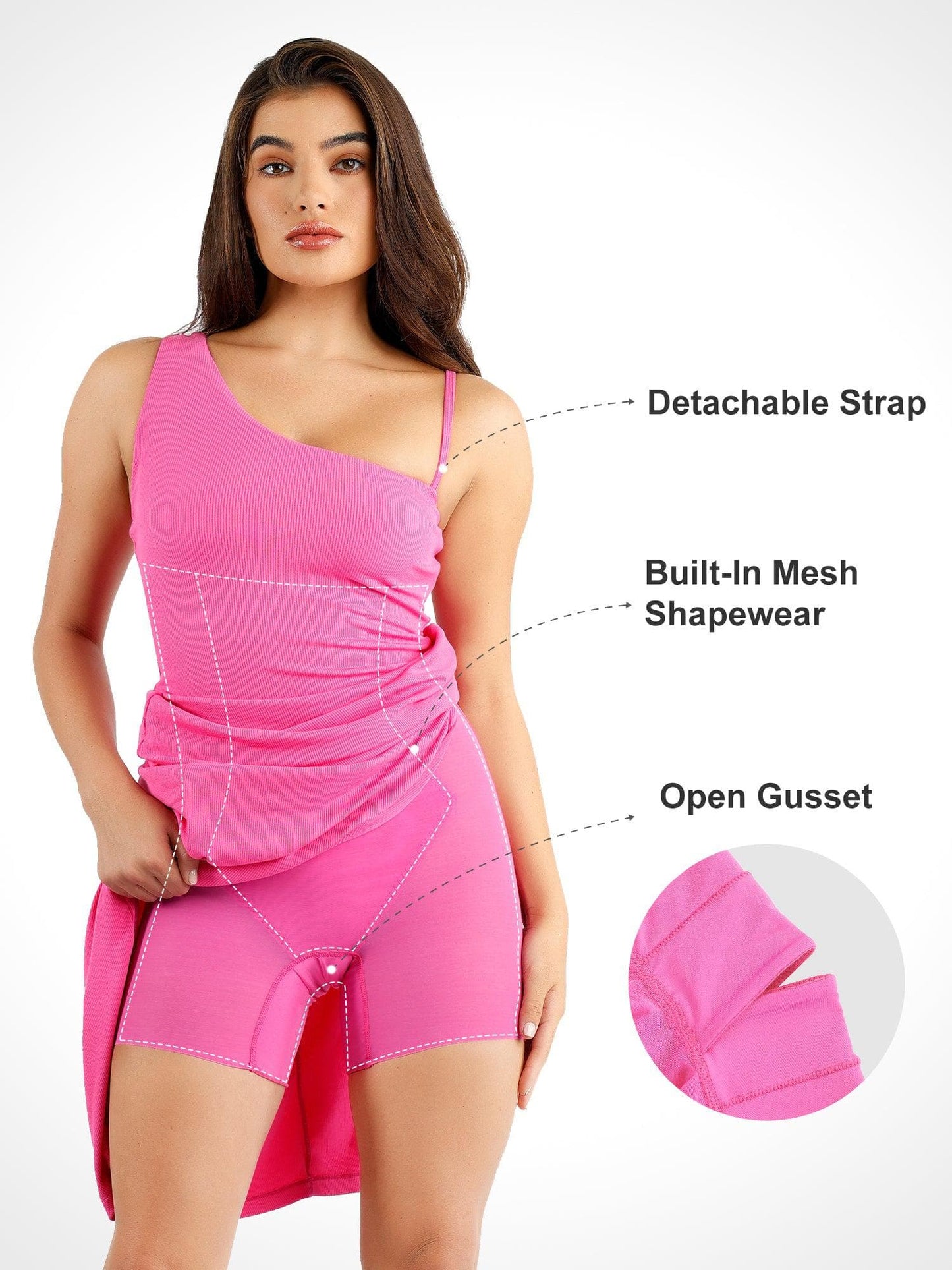 The Shapewear Dress One Shoulder Split Modal Maxi