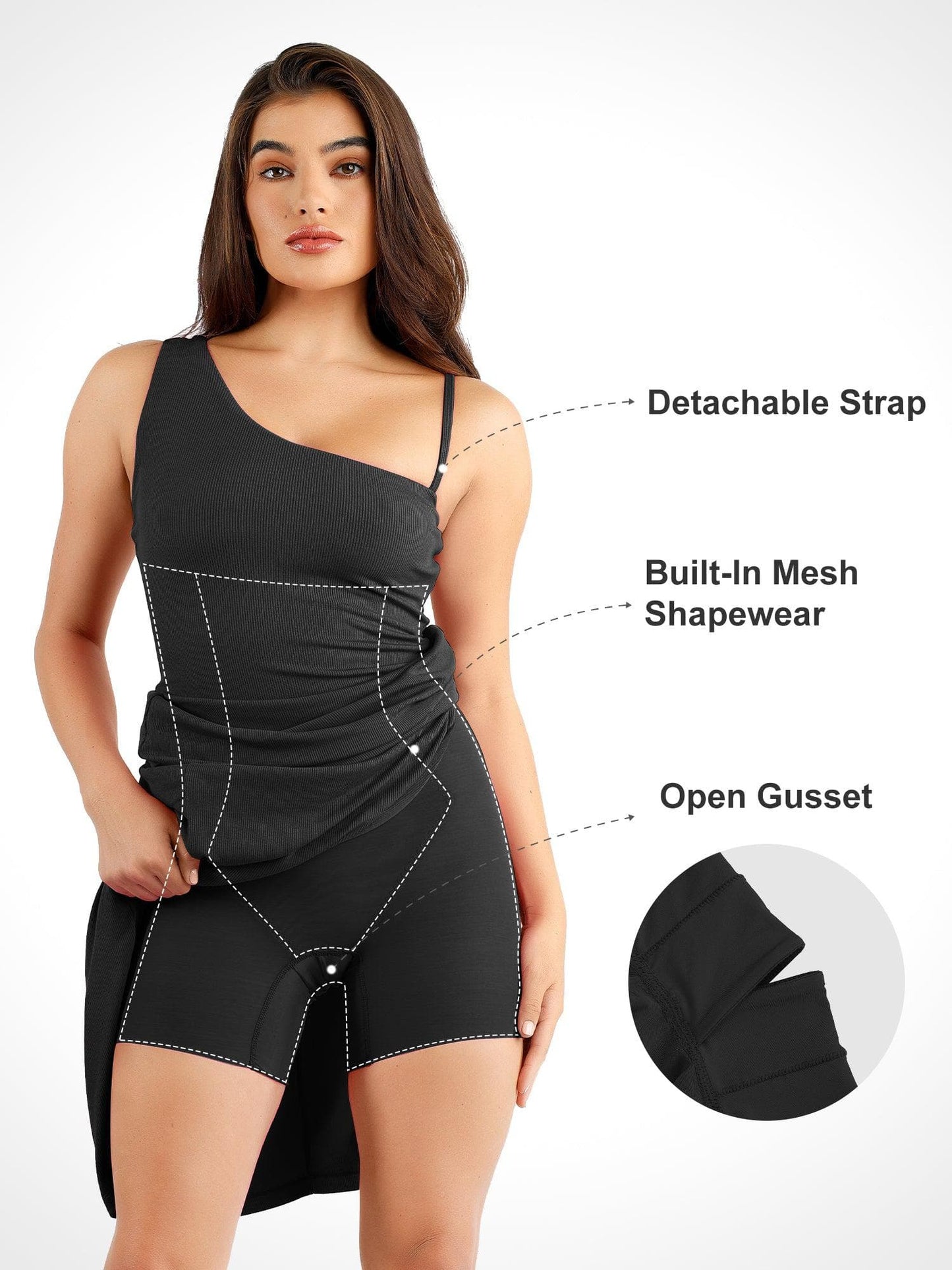 The Shapewear Dress One Shoulder Split Modal Maxi