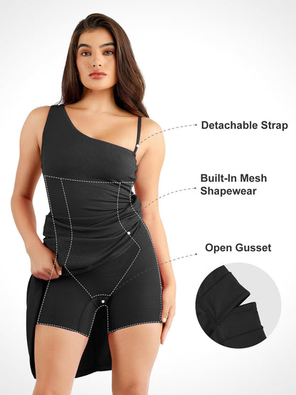 The Shapewear Dress One Shoulder Split Modal Maxi