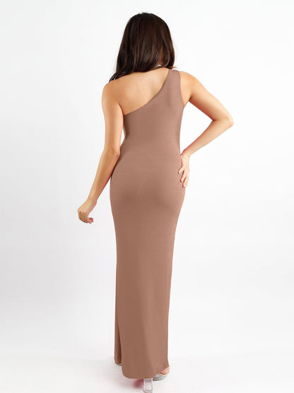 The Shapewear Dress One Shoulder Split Modal Maxi