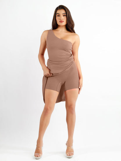 The Shapewear Dress One Shoulder Split Modal Maxi