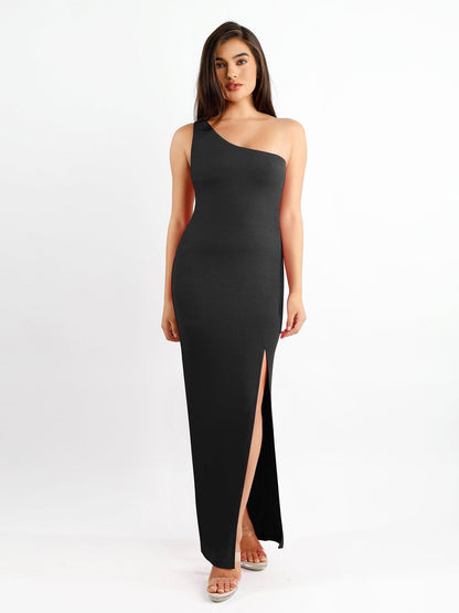 The Shapewear Dress One Shoulder Split Modal Maxi