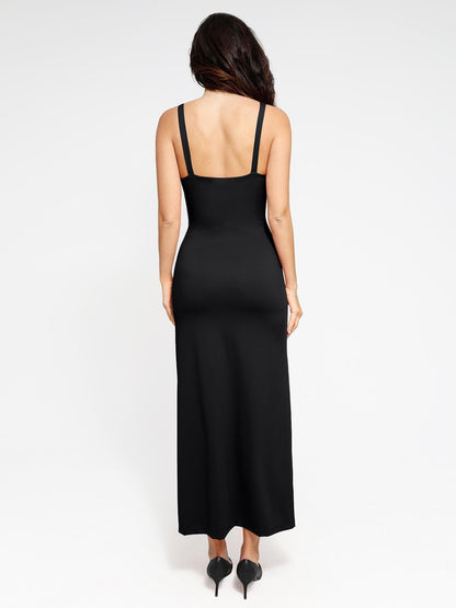 The Shapewear Dress Ruched Slit Maxi