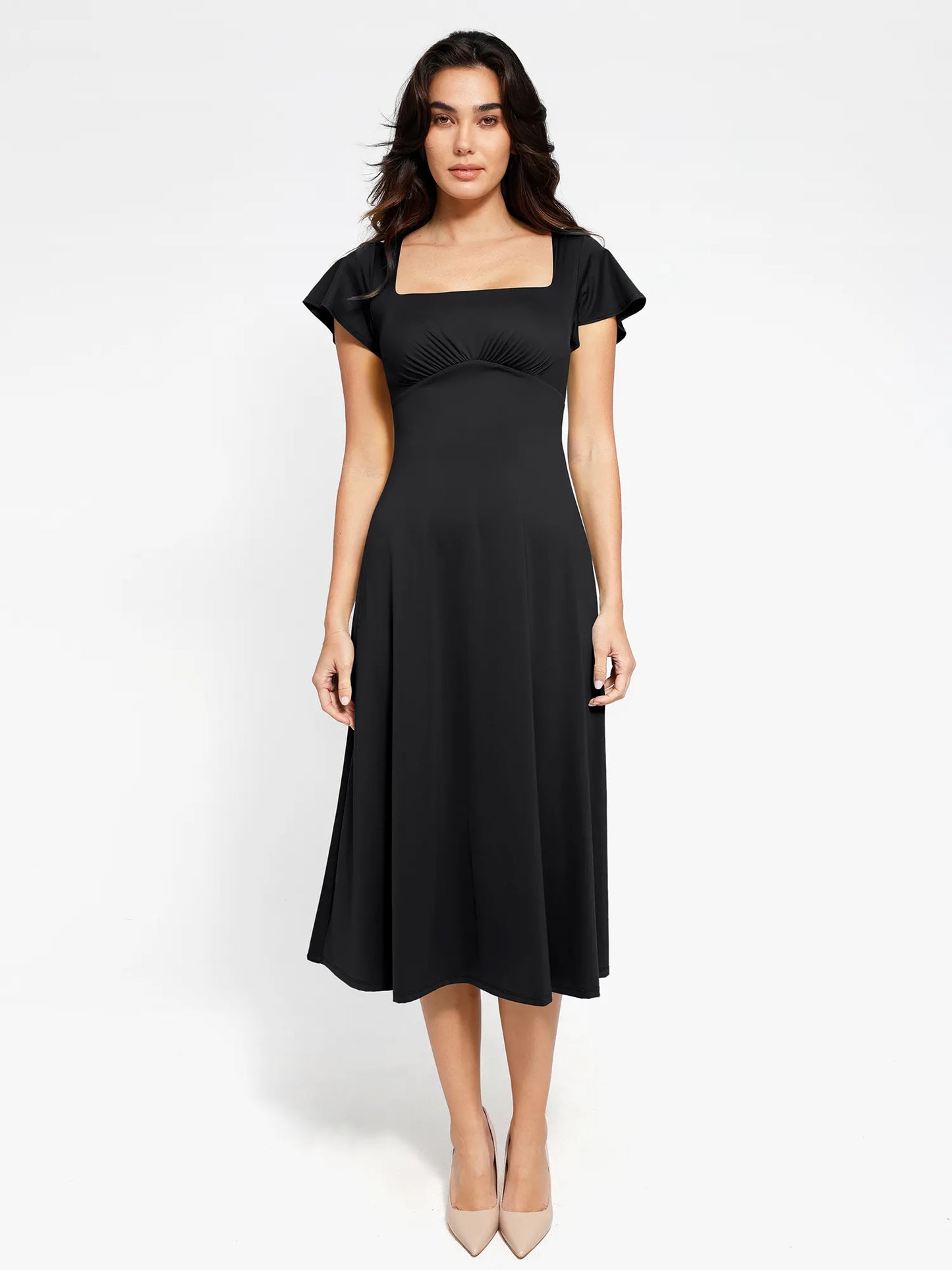 The Shapewear Dress A-Line Square Neck Midi