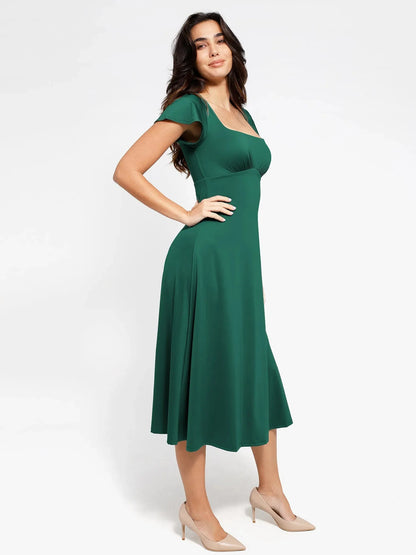 The Shapewear Dress A-Line Square Neck Midi