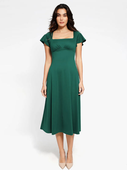 The Shapewear Dress A-Line Square Neck Midi