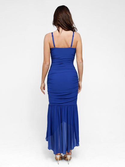 The Shapewear Dress Bluetag Cooling Ruched Sheer Mesh Maxi