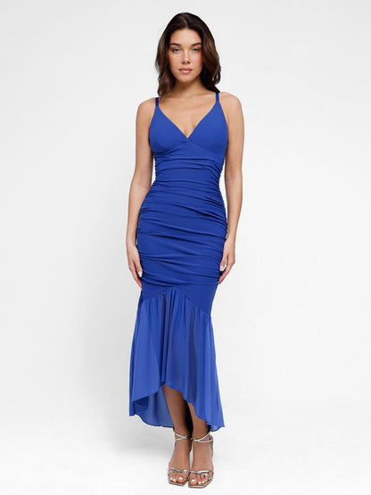 The Shapewear Dress Bluetag Cooling Ruched Sheer Mesh Maxi