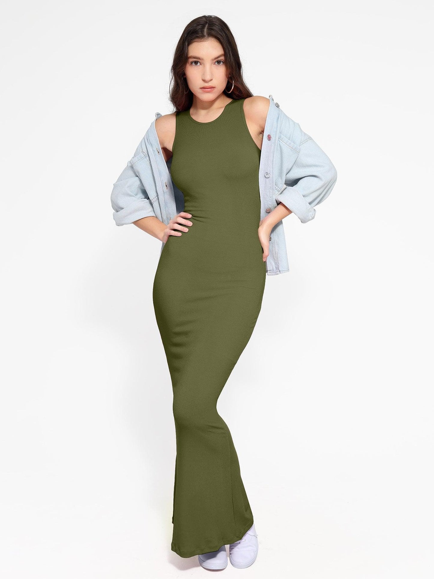 The Shapewear Dress Crew Neck Sleeveless Maxi