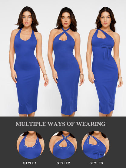 The Shapewear Dress Backless Halter Midi