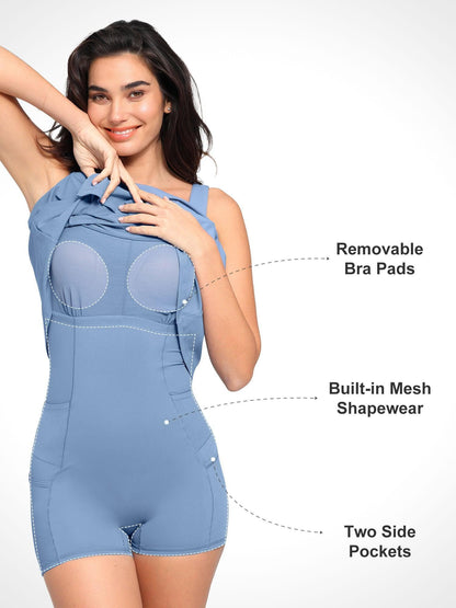 The Shapewear Dress Pet Hair Resistant Square Neck Workout