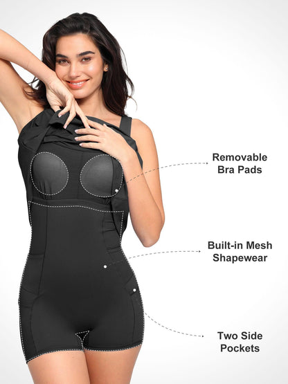 The Shapewear Dress Pet Hair Resistant Square Neck Workout