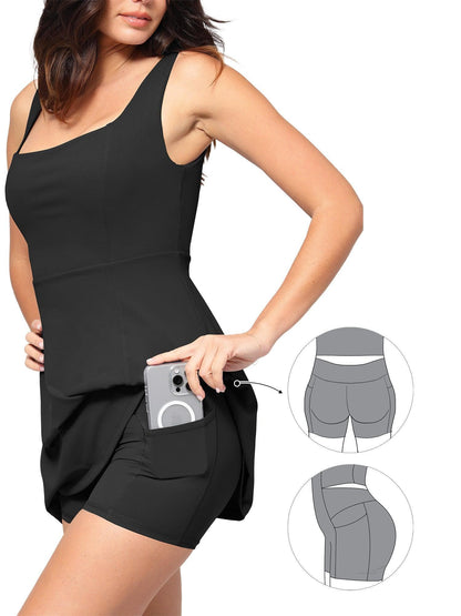 The Shapewear Dress Pet Hair Resistant Square Neck Workout